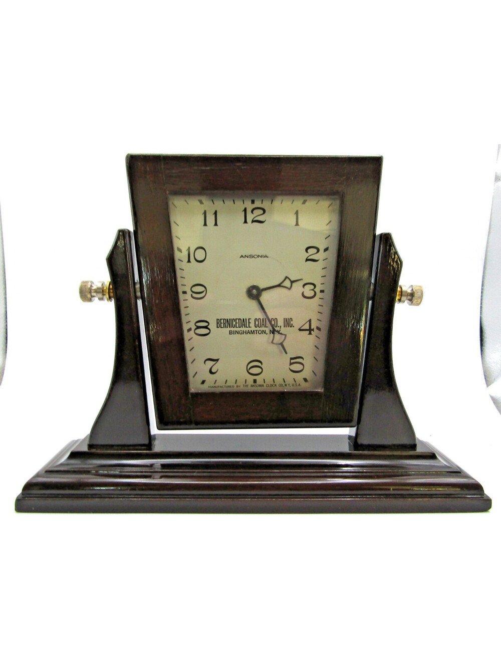 Antique Ansonia Mechanical Swivel Desk Clock Bernicedale Coal Co. , Inc.